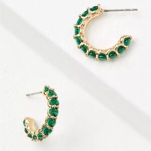 LOFT Emerald Crystal Huggie Earrings